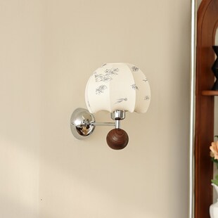 花苞法式复古壁灯南洋中古布艺客厅背景墙灯主卧室床头过道走廊灯