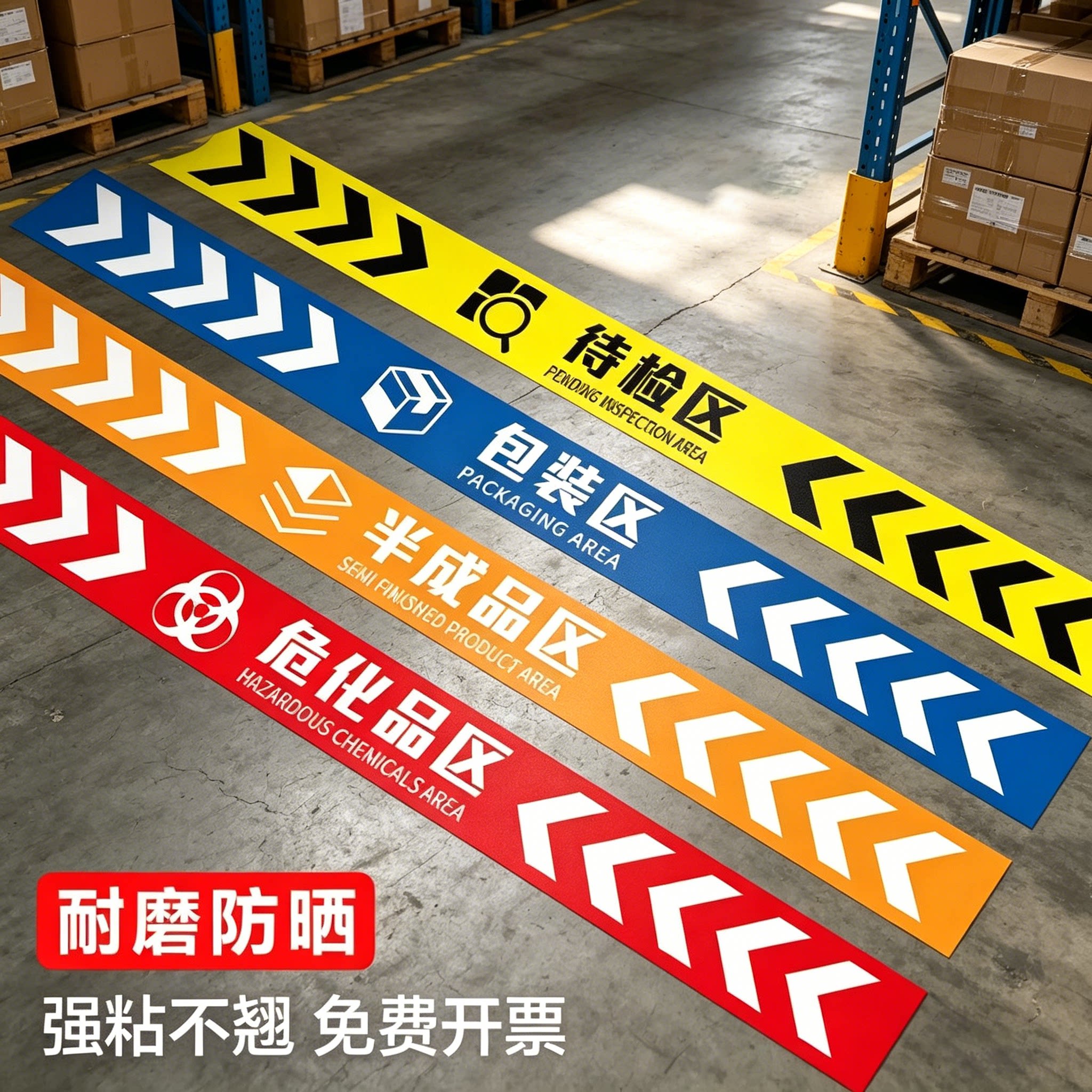 仓库分区标识牌标识地贴定制