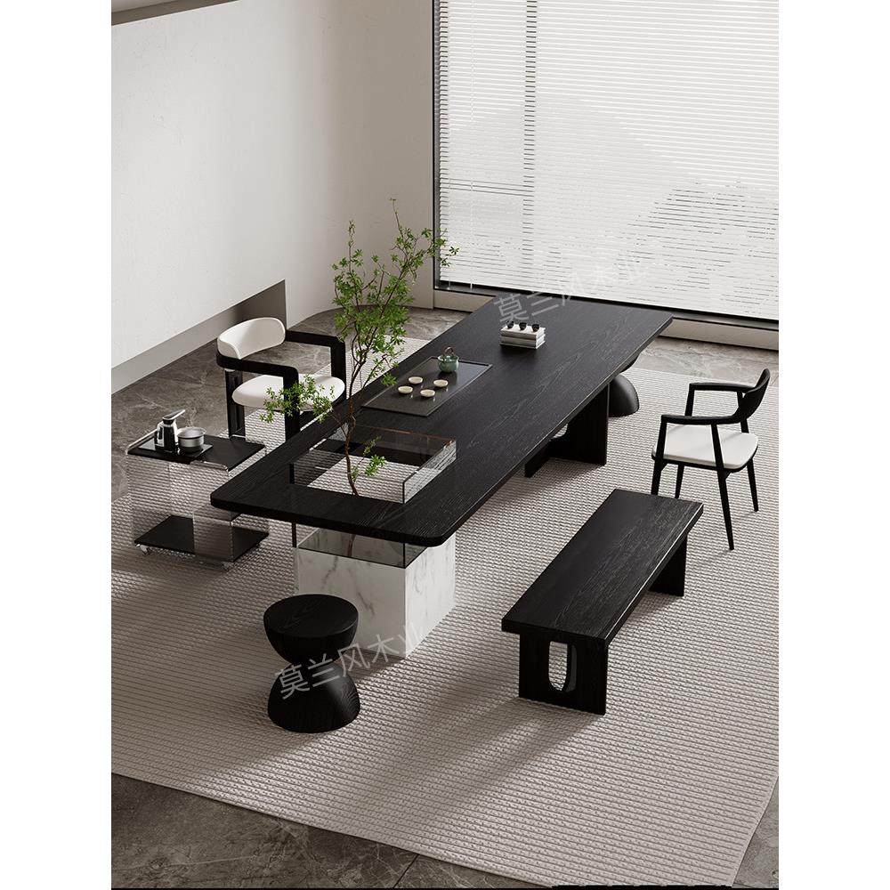 实木茶几椅组合，可达豪华与高端，现代茶几，一体黑炭化大板办公,住宅家具,茶几,淘宝优惠券,粉丝福利购,淘宝优惠卷