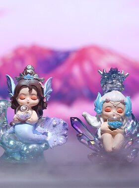 山海异兽盲盒 卡通精美设计公仔树脂摆件居家办公室瑞兽桌面摆件