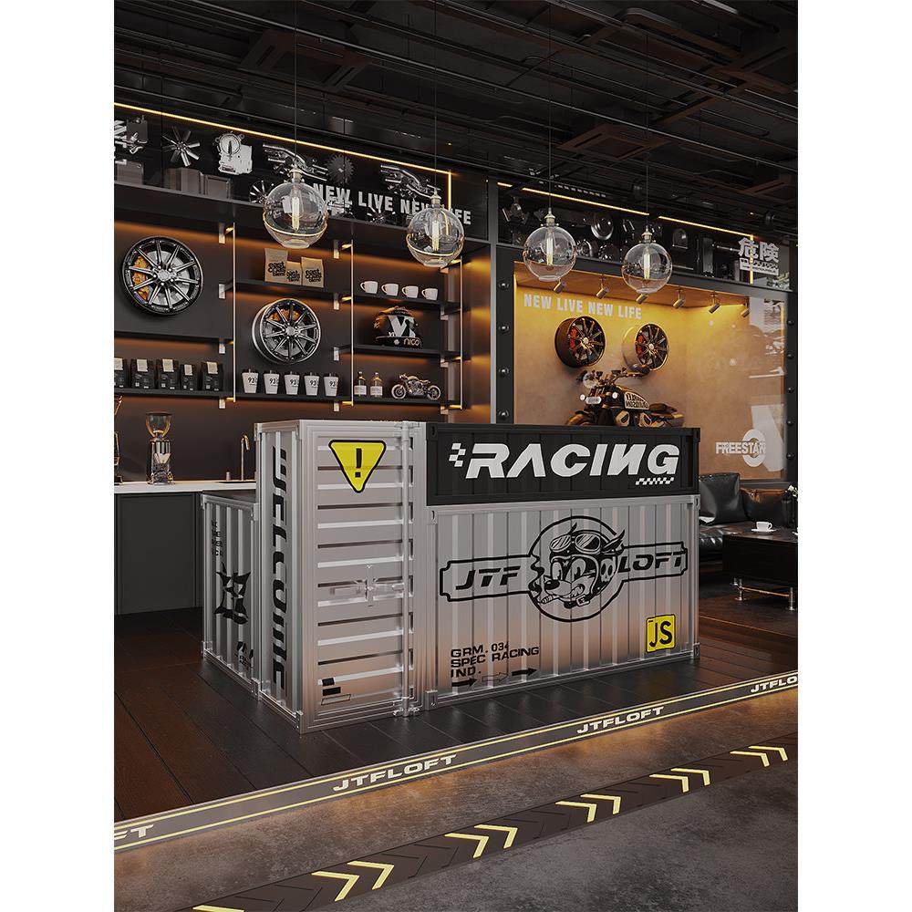 旧铁坊工业风吧台收银台咖啡厅机车俱乐部酒吧铁艺定制前台接待台,商业/办公家具,收银台,淘宝优惠券,粉丝福利购,淘宝优惠卷