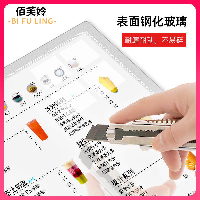 灯箱广告牌挂墙式钢化玻璃招牌led发光海报框抽画相框定