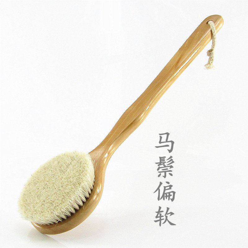 厂家直销长柄马鬃按摩浴刷 洗澡搓背清洁马鬃浴刷 筋络PAS刷软毛