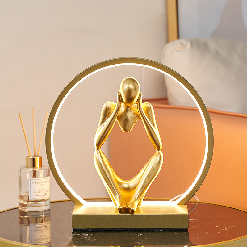 北欧创意摆件家居客厅电视柜酒柜玄关装I饰台灯轻奢办公室桌面摆