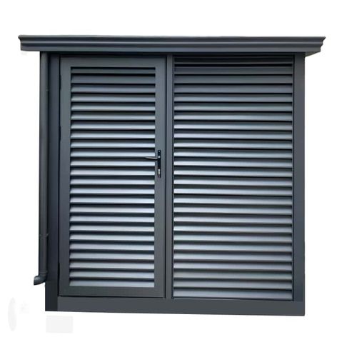 定制外墙装饰铝合金百叶窗格栅护栏围挡空调外机罩U隔断百叶通风