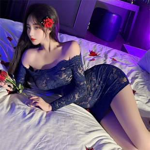 性感内衣睡衣女蕾丝包臀裙制服一字肩火辣秘书套装情侣约会服装