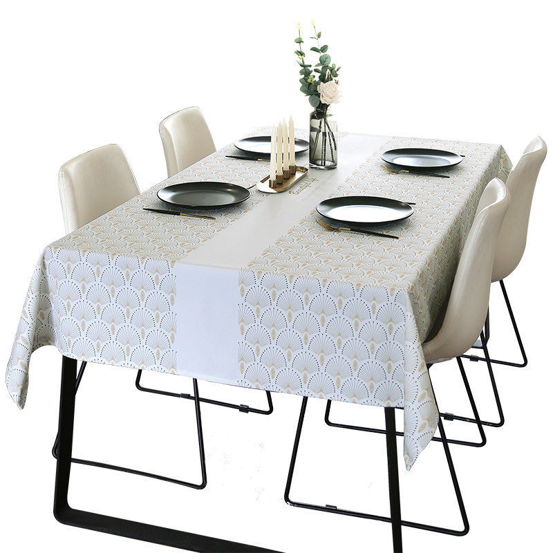 新中式方形桌布家用防水防油防烫免洗餐桌布艺茶几垫电视柜盖布