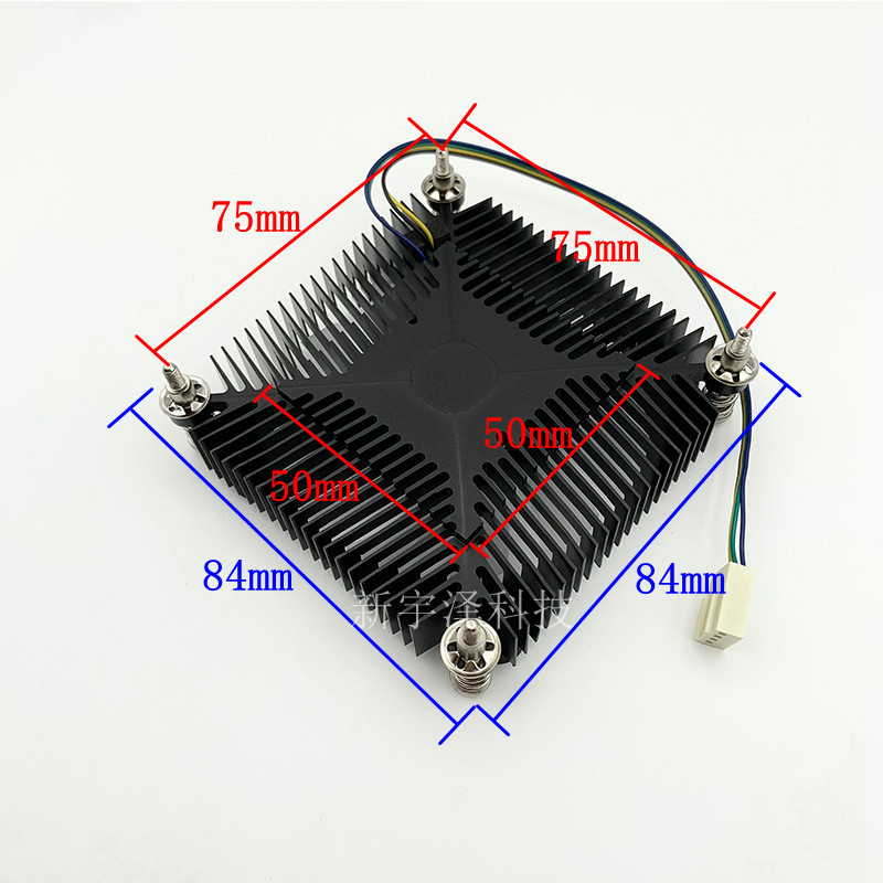 全新超薄一体机静音cpu散热器115X/1200工控 ITX 4线发光彩灯风扇