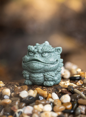 新中式青砂石招财貔貅金蟾麒麟国潮风摆件茶宠假山鱼缸造景装饰品