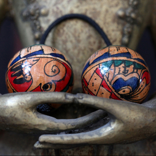 印尼手绘节奏沙球 鼓球 节奏打击乐器专业手掌球鼓手礼物乐器配件