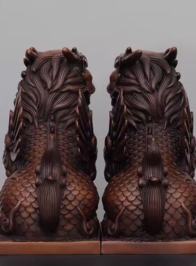 纯紫铜财富祥云麒麟一对办公室乔迁开业招财工艺礼品家居玄关摆件