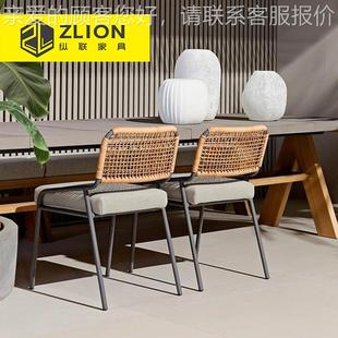 高端户外别墅庭院桌椅休家闲花园阳台室30-16外具民板宿台餐椅岩