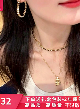 杨紫同款轻奢几何波浪圆圈耳环