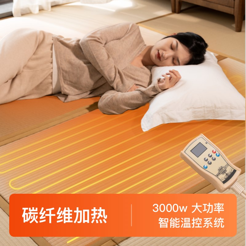 日式电加热榻榻米垫子定做椰棕碳纤维石墨烯加热地垫炕垫床垫定制