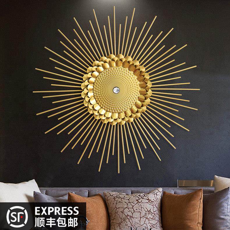 太阳眼镜壁挂装饰品饭厅客厅墙面金属铁艺轻奢背景墙壁挂件玄关创
