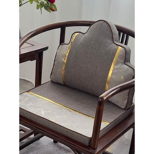 中式靠山枕茶椅垫圈椅坐垫靠垫防滑可拆洗实木椅坐垫罗汉床垫定制