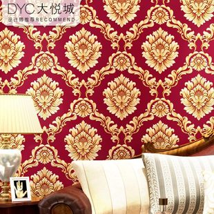 大花奢华3d立体墙纸新款 欧式 非自粘家用复古卧室客厅餐厅室内壁纸
