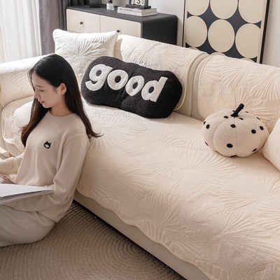 加厚异形沙发垫冬季毛绒高级感直排沙发坐垫2025新款秋冬防滑盖布