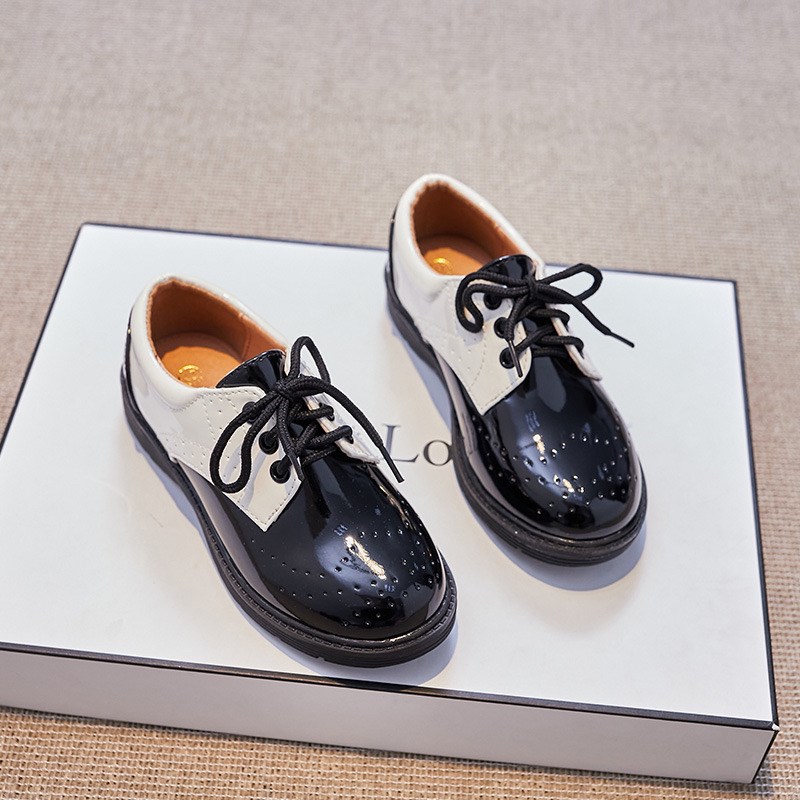男童皮鞋白色英伦风黑色学生鞋儿童软底舞蹈表演出V鞋小男孩花童