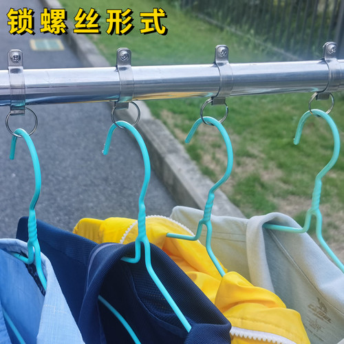 户外阳台晾衣架防风固定扣晒衣杆防C滑吹走神器304不锈钢免拆管扣