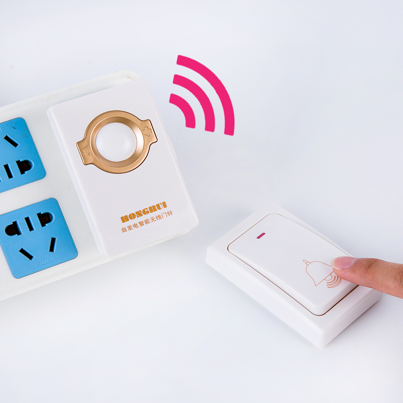 虹锐自发电门铃无线家用不用电池超远距离L一拖二拖一智能遥控门
