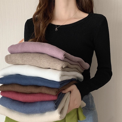 2025新款修身低领毛衣女打底衫秋冬长袖内搭针织衫