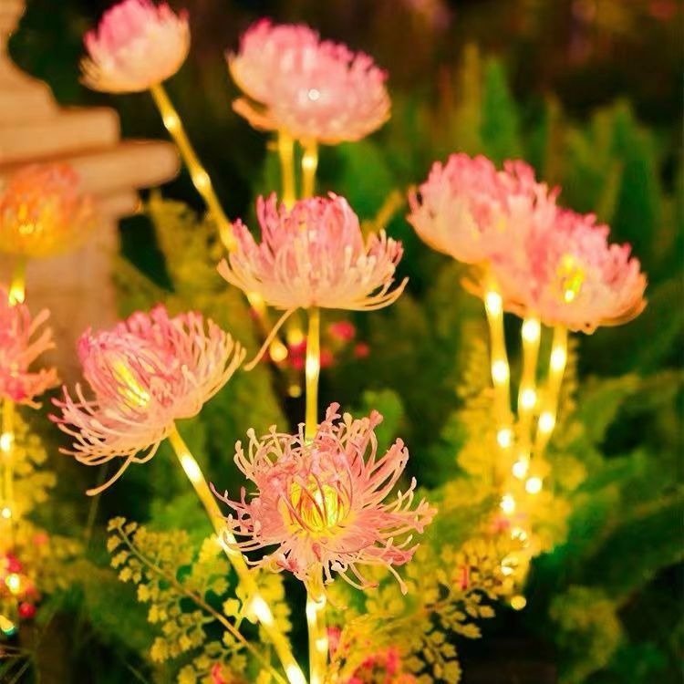 LED新款太阳能彼岸花灯户外防水别墅花园装饰草坪地插灯仿真花灯