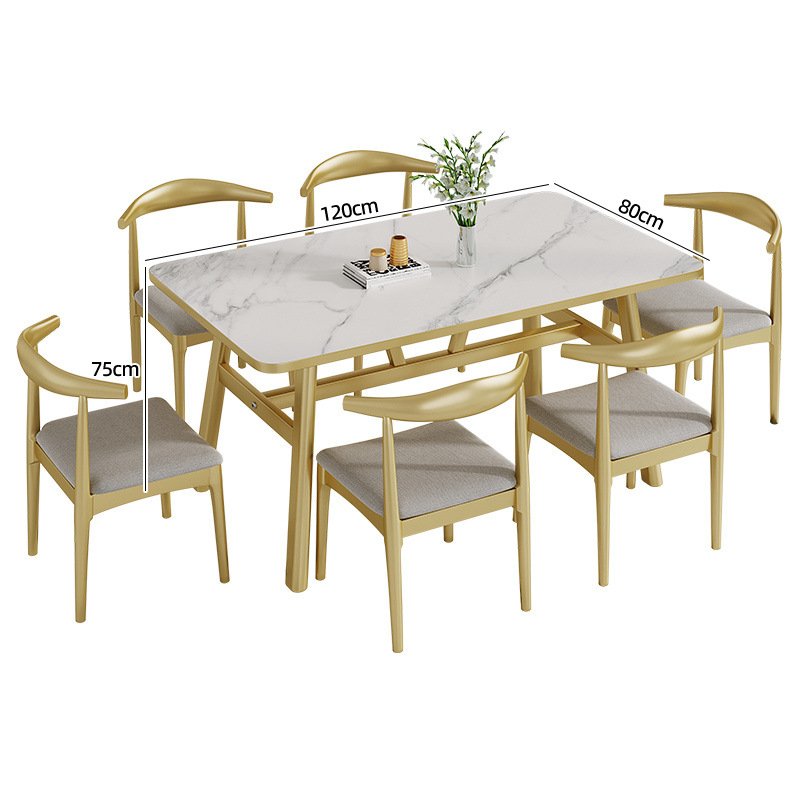 餐桌小户型家用现代简约餐桌椅休闲快餐厅桌椅组合饭桌长方形桌子