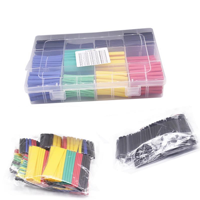 环保阻燃127/164/328/530PCS袋装热缩管组合套管电工胶布绝缘收缩