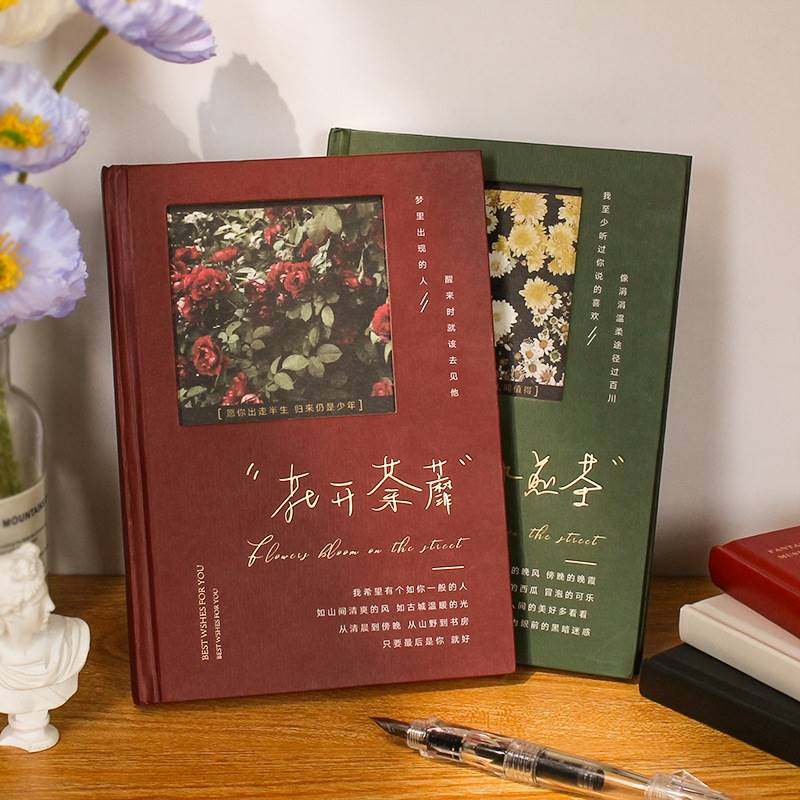 。文艺复古笔记本本子颜值高女生款记事本好看的横线摘抄本韩版