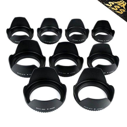 通用罗口遮光罩40.5/49/52/55/58/6277/82mm莲花型反扣螺口遮阳罩