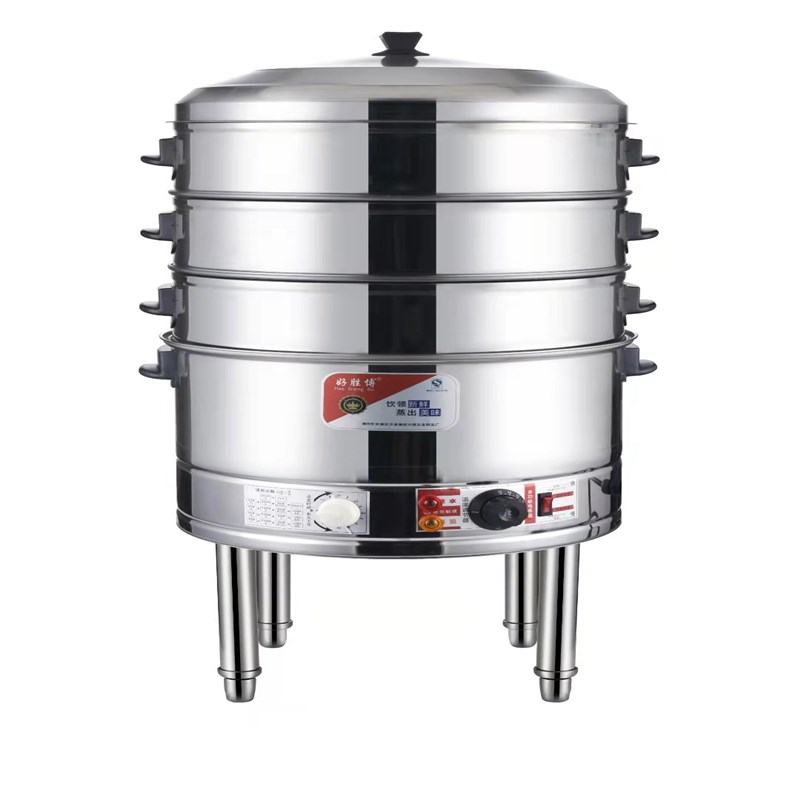 商用大号304不锈钢电蒸锅家用多功能三层蒸包炉大容量电蒸笼开关