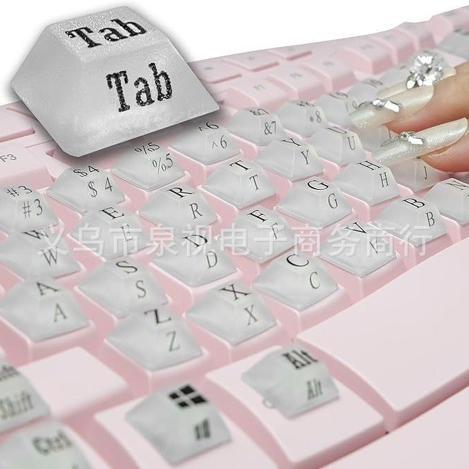 Keyboard Stickers 键盘键用于长指甲打字和游戏,抗损伤符号