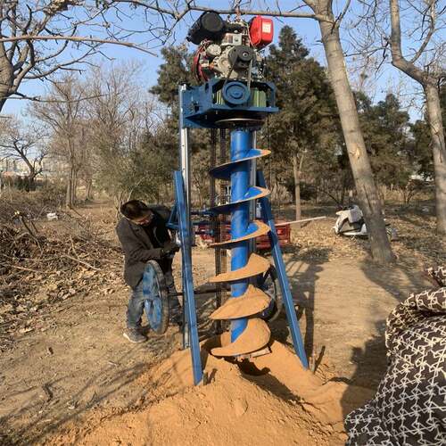 光伏桩打桩机柴油栽杆打坑机通信杆钻坑机地基房屋引孔加固打眼机