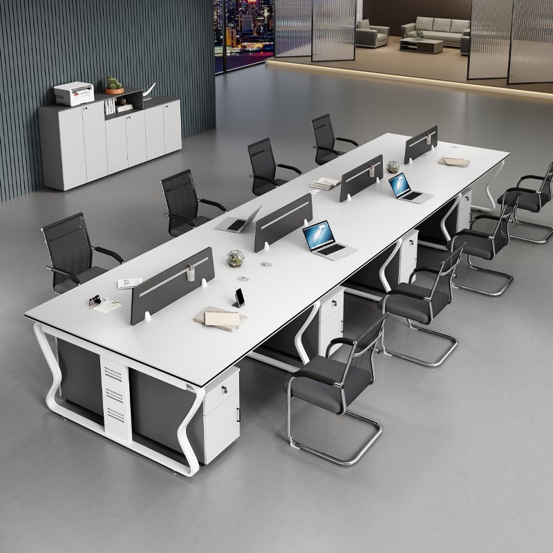 现货速发大型办公室职员桌椅组合z10/12人简约现代员工屏风工作位