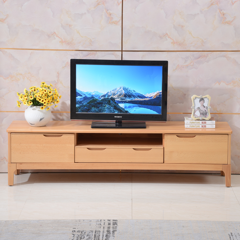 梦星魂 实木电视柜伸p缩地柜组合全榉木原木大板高柜客厅储物靠墙