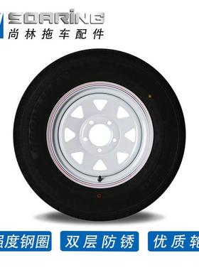 拖挂车轮4.80-12，钢圈轮胎组合5-114.3，小型拖车优质车轮