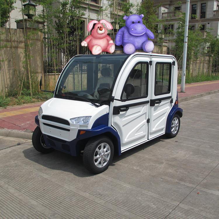 四轮电动巡逻车景区电动观光车四座小区保安代步全封闭车老年车