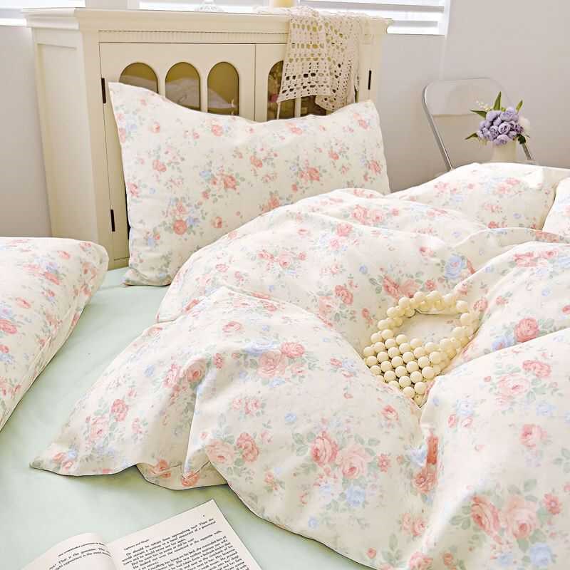 超柔裸睡双层纱被套复古小清新全棉1.5N米单人被罩双人床被套