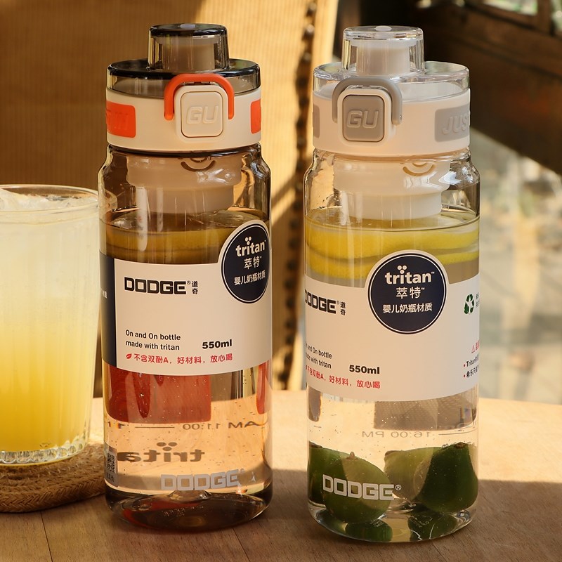 道奇水杯2d024新款女生便携泡茶杯子夏天男士运动防摔上学专用水