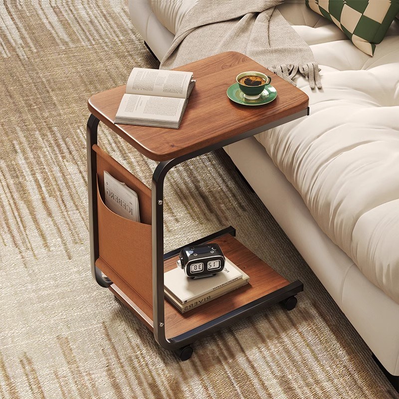 德国轻奢高级可移动小推车沙发边柜简约现代客Q厅茶几置物架床头