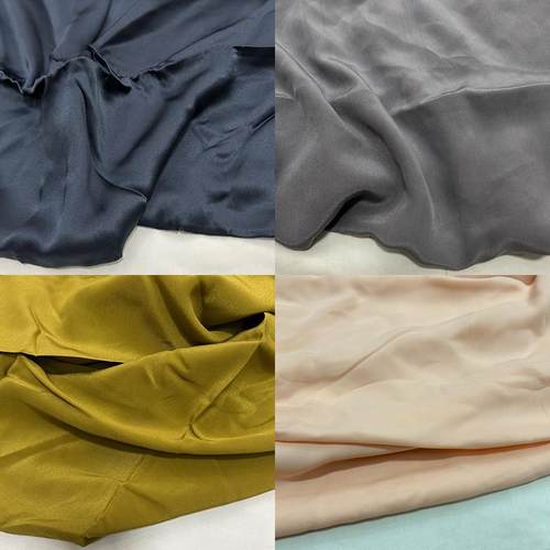 蚕之语B-B#真丝面料纯色双绉双乔素绉缎床品零布料按张售