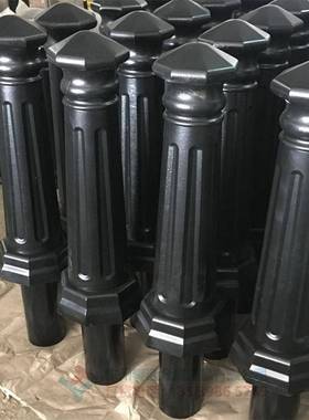 黑色烤漆八角形铸铁罗马柱广州人行道防撞止车柱挡车路桩现货