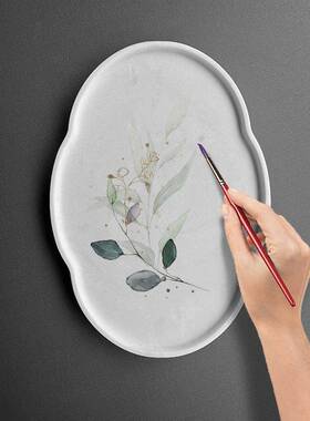 素胚盘子diy摆件可自主创作创意桌面装饰货架房屋室内家庭艺术品