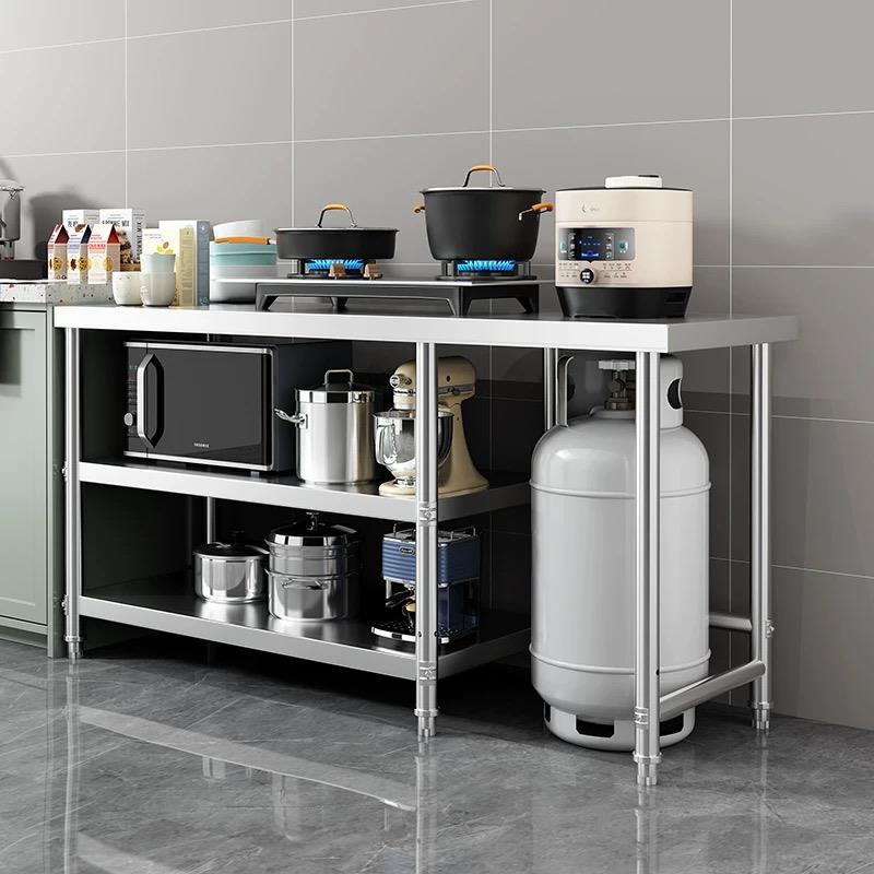 不锈钢灶台架子可定制厨房燃气灶柜放煤气罐操作台商用台面工作台