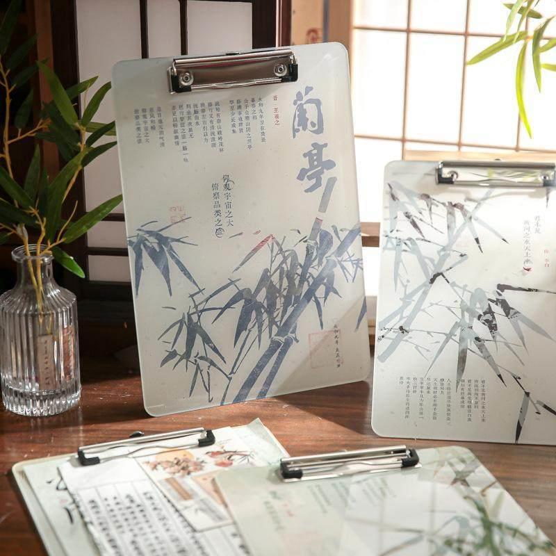 中国风文件夹板亚克力学生写字垫板a4资料试卷夹多功能板夹硬板