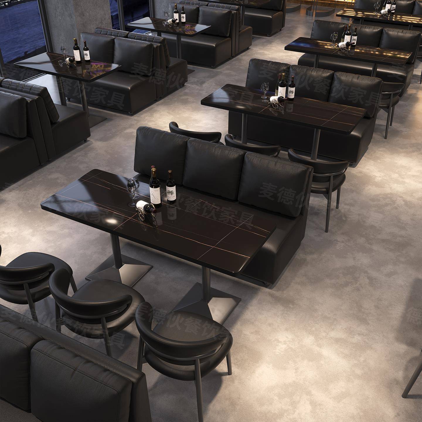 酒吧沙发卡座小酒馆清吧西餐咖啡厅台球室奶茶店餐饮商用桌椅组合