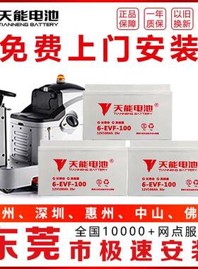 天能电池6EVF100 电动巡逻车汽车洗地车12V100A80A150A200A扫地车