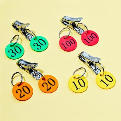 麻辣烫号码牌数字叫号牌寄存牌饭店餐饮防水排队带夹子对号牌定制