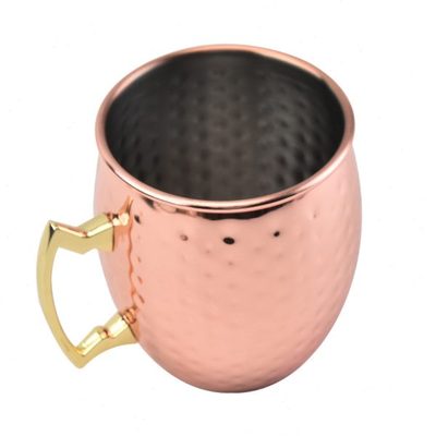 杯子304不锈钢莫斯科骡子杯 酒吧鸡尾酒杯锤点鼓形杯酒杯